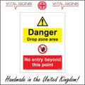 (300 x 400mm - 12 x 16, Magnetic - Vehicle Grade) DANGER DROP ZONE AREA NO ENTRY BEYOND THIS POINT SIGN MU162 SAFETY STICKER RIGID