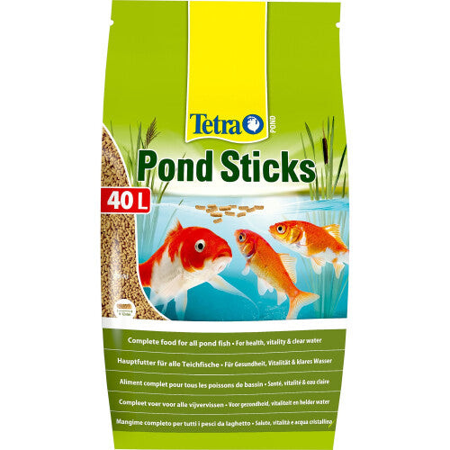 Tetra Sticks, Food for All Pond Fish for Health, Vitality, Clear Water, 40 Litre