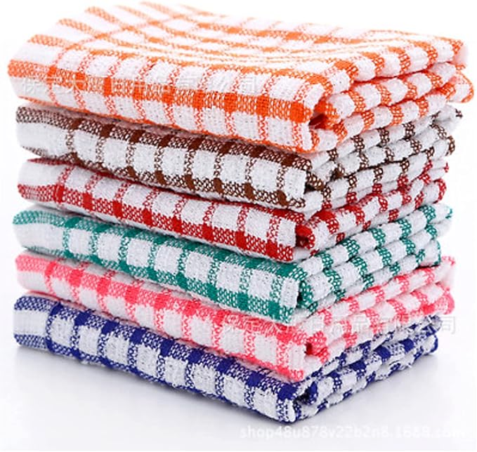Kitchen Terry Tea Towel 100% Pure Cotton Absorbent Long Lasting Soft Touch Dish Towels, Tea Towels, Bar Towels (Pack of 4)