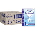 Aptamil 1 First Baby Milk Powder From Birth 1.2 kg (Pack of 3) - DHA Omega-3, Palm Oil Free, Complete Nutrition