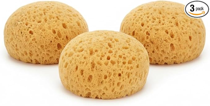 Sea Sponge 3 Pack | Sea Sponge-Inspired Exfoliating Bath & Face Sponges | Softens When Wet for Rich Lather | Durable Synthetic Blend | Long-Lasting Everyday Alternative | Atlantix Accessories