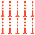 vidaXL 10x Traffic Control Bollards 75 cm PE Car Park Reflective Bollard Post