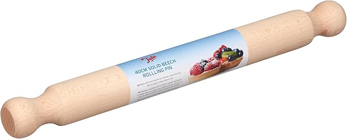 Tala Beechwood 40cm Rolling Pin, Durable and Smooth Finish, Ergonomic Handle, Ideal for Rolling Dough for Cookies, Pies, Pastries, and More, Eco-Friendly Beige Design
