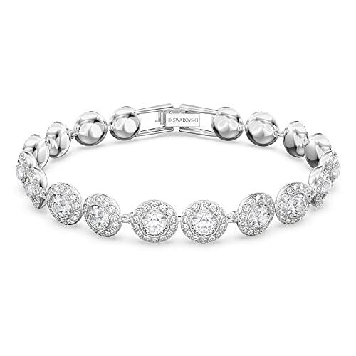 Swarovski Angelic bracelet, Round cut, White, Rhodium plated