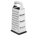 Amazon Basics Stainless Steel Heavy-Duty Rectangular Cheese Grater, 4-Sided Box Grater With Non-Slip Base, 22.9 cm, Black