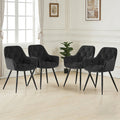 (Set of 4 chairs, Black) 2/4 Dining Chairs Velvet Chairs home & restaurants