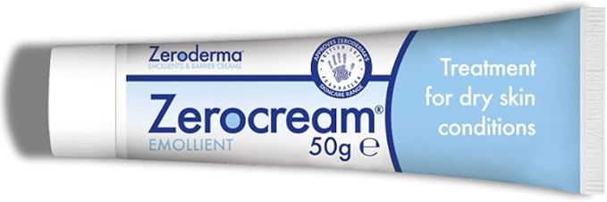 Zeroderma Zerocream Emollient Cream 2-in-1 Moisturiser & Soap Substitute, for Eczema, Psoriasis & Dry Skin Conditions. Hydrating Relief for Flaking Skin, 50g