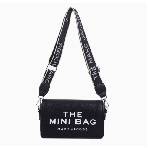 (black) Fashion Trend Letter Small Square Bag Hundred Solid Colours Shoulder Crossbody Women's Bag