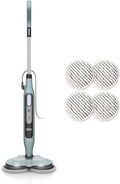 Shark Automatic Steam and Scrub Mop with Steam Blaster & 6 Rotating Dirt Grip Power Pads, 3 Steam Settings, Stain & Dirt Removal for All Sealed Hard Floors, 8m Cord, Sage Green, S8201UKCP
