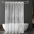 URAQT Shower Curtain Anti Mould, Waterproof PEVA Bath Curtains, Mildew Resistant Bathroom Shower Curtains with 12 Hooks, 3D Clear Bathtub Curtains for Bath Tub Shower Stall, 180 x 180 cm, Cobblestone