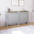 (Large) Arlington Radiator Cover Heating Cabinet Grey Oak