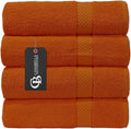 Casabella Pack of 2 Large Jumbo Bath Sheets 100% Egyptian Combed Cotton Big Beautiful Towels (2 Bath Sheet, Orange)