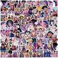 100-Pack Anime Idol Movie Stickers – Glossy Waterproof Vinyl, 6 cm – Pop-Fantasy Characters, Concert & Battle Scenes for Journals, Laptops & Water Bottles