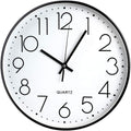 Wall Clock 12 Inch Non-ticking Silent Quartz Decorative Clocks with Stereoscopic Dial Ultra-Quiet Movement Quartz for Office Classroom Home Living Room Bedroom Kitchen (Black)