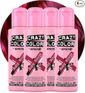 Crazy Color Vibrant Ruby Rouge Semi-Permanent 4 Pack Quad Hair Dye. Highly Pigmented Wine Red/Plum Conditioning & Oil Nourishing Vegan Formula No Bleach or Ammonia 400ml
