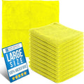 Microfiber Cleaning Cloth, Large Size 40x40cm, Super Absorbent Lint Free Microfibre Cloths Cleaning for Home, Kitchen, Surface, Mirrors, Bathrooms, Motorbike, Car (Yellow, 10)