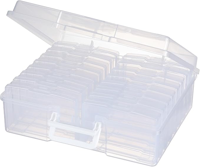 Novelinks Photo Case 4" x 6" Photo Box Storage - 16 Inner Photo Keeper Photo Organizer Cases Photos Storage Containers Box for Photos (Clear)