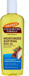 Palmer’s Cocoa Butter Formula Moisturising Body Oil 250ml with Vitamin E and Cosmetic Spatula – Fast-Absorbing, Non-Greasy Hydration for Dry.