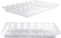 MATANA 6 Large Rectangular Serving Platters, 32x24cm - Clear Plastic Trays for Food Serving, Catering, Parties, Weddings, Birthdays - Sturdy & Reusable Snack, Sandwich, & Buffet Trays