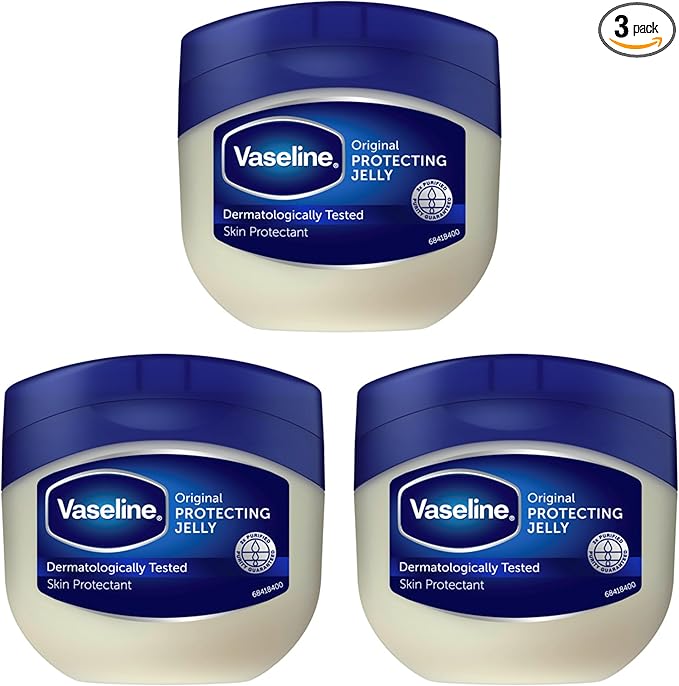 Vaseline Original moistruiser Petroleum Jelly skin care for cracked, dry skin and eczema relief 250 ml x3