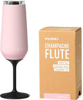 Huski Champagne Flute | New | Award-Winning Design with Detachable Stem | Premium Stainless Steel Champagne Glass with Lid | Triple Insulated Tumbler | 240ml Capacity | Great Gift (Powder Pink)