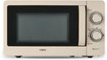 Tower T24042MSH Manual Microwave with Sleek Mirror Door, 800W, 20L, Latte & Chrome