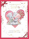 Me to You Tatty Teddy Luxury Boxed Handmade Valentine's Day Card 'To my Wonderful Wife' 12 x 9" - Official Collection