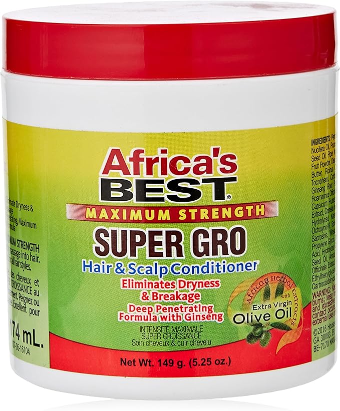 Africa's Best Maximum Strength Super Gro Hair & Scalp Conditioner, 149 g