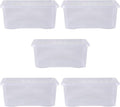Wham Crystal 5 x 45L Stackable Plastic Storage Boxes with Lids | Ideal for Home, Office, Toys & More | Large Boxes | Made in UK - Clear