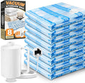 Storage Master Space Saver Bags for Travel and Home Reusable Vacuum Storage Bags Save 80% More Storage Space Work with Vacuum Cleaner (8 Jumbo with Electric Pump)