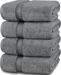 Utopia Towels - 4 Piece Bath Towels Set (69 x 137 CM) - Premium 100% Ring Spun Cotton - Quick Dry, Highly Absorbent, Soft Feel Towels, Perfect for Daily Use (Grey)