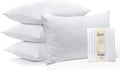 Pillow Protectors 4 Pack | 100% Microfiber Ultra Soft Satin Stripe Pillow Cases | Anti Allergy & Anti Dust Mite, Breathable & Zipped White Pillow Covers | UK Standard Size 48x74 CM