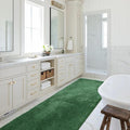 Dark Green Bath Mat, Large Shaggy Shower Tub Runner Rug, Non-Slip, Machine Washable, Absorbent, Soft Plush Floor Mat for Hallway Kitchen Entryway Laundry Bedside Patio Door, 60 x 120 CM