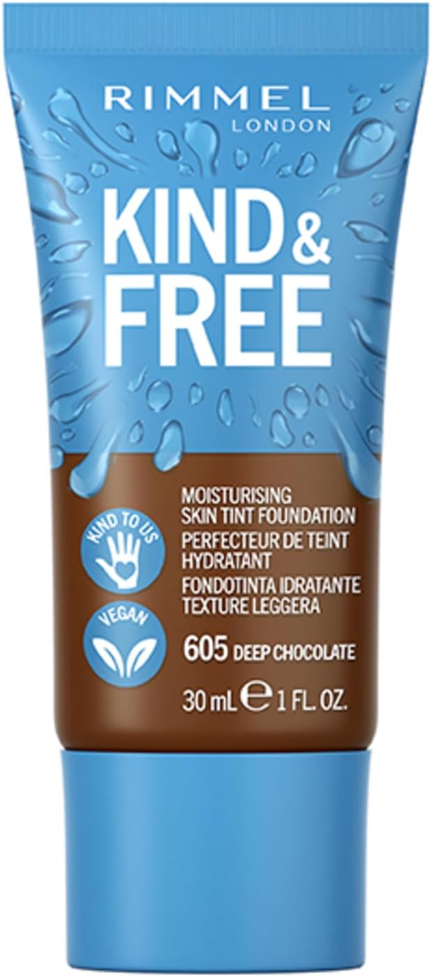 Rimmel Kind + Free Moisturising Skin Tint Foundation, Deep Chocolate 602