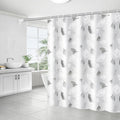 Shower Curtain for Bathroom Anti Mould and Mildew Resistant,100% PEVA Waterproof 180 x 180 cm (71 x 71 Inch),Includes 12 Pcs Curtain Hooks,Leaves