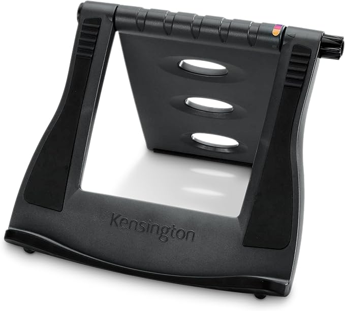 Kensington Easy Riser portable ergonomic laptop stand, for 12 inch - 17 inch devices, height adjustable with SmartFit system, for better cooling and air circulation, Black, 60112
