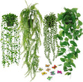 Artificial Hanging Plant, 4 Pack Fake Plants with Pots, Hanging Artificial Plants Indoor, Fake Ivy Faux Plant for Indoors Outdoor Room Office Patio Wall Decor