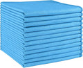 HOMEXCEL Microfibre Glass Cleaning Cloths 12 PK, Lint Free Streak Free, Reusable Cleaning Cloth for Cleaning Windows, Glasses, Mirrors, Screens, Stainless Steel, and More Blue-30X30 CM