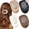 4 PCS Flat Hair Clips for Women, Curved Design Duckbill Hair Clips for Lying, Driving - Matte Strong Hold Hair Claw Clips for Thin, Thick Hair, Hair Accessories for Women and Girls (Neutral)