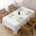 Large White Table Cloths 150x260cm(59x102Inch), Long Rectangular Table Cloth, Washable Polyester Fabric Tablecloth for Wedding Banquet Party Home Dining Table Cover