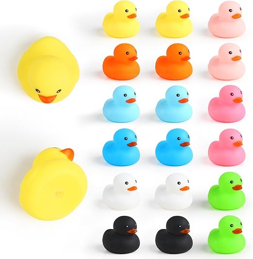 Rubber Ducky Bath Toys,18PCS Water Duck Toys for Paddling Pool Mini Bath Ducks for Kids