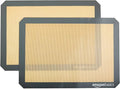 Amazon Basics Rectangular Silicone Baking Mat, Old Standard, 2 Count, 42L x 29.5W cm, New Beige/Gray
