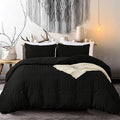 Black Seersucker Duvet Cover King Size Puckering Seersucker Bedding Set with 2 Pillowcases Soft Microfibre Duvet Cover Set for Teens Adults 220×230cm