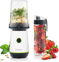 Breville Blend Active Compact Food Processor and Smoothie Maker | 350W | Processor Bowl (450ml) & Portable Blending Bottle (600ml) | Leak Proof Lid | White & Green [VBL253]