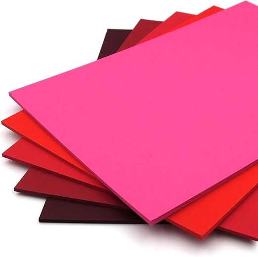 Hawksbill A4 Red Card 220gsm – 60 Sheets 5 Shades of Red – Premium Coloured Cardstock for Arts Crafts Scrapbooking & Cutting Machines