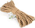 10m Jute Rope, 8mm Thick Jute Twine String, Natural Braided Jute Garden Rope for Cat Scratching Post Ropes, Gardening, Camping, Decoration, Gift Wrapping and Craft Decoration (Brown)