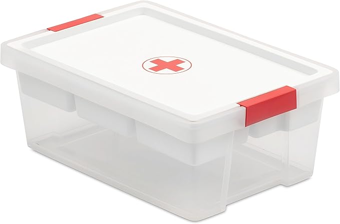 TATAY First Aid Storage Box, 7 L Capacity, with Handles, Lid 100% recycled materials, BPA Free. Measures 25 x 36 x 13 cm