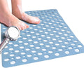 Venuso Square Shower Mats Non Slip Anti Mould, 53 x 53 cm Rubber Anti Slip Bath Mat with Drain Holes, Machine Washable, Blue