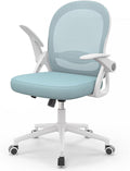 naspaluro Home Office Chair Ergonomic Desk Chair Swivel Computer Chair Mid-Back Mesh Chair with Flip-up Armrests and Lumbar Support for Home/Office - Blue