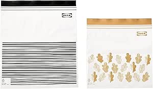 50 IKEA resealable bags (ISTAD) - GREY - ziplock - food freezer sandwich bags - 25 x 1.2L + 25 x 2.5L …